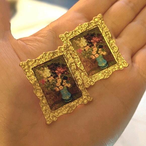 Oil Painting earrings - Picture 3 of 7